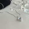 Blue Love Necklace for Women, High-end Girl, Sweet Niche Design, Hip-hop Stacked Ins