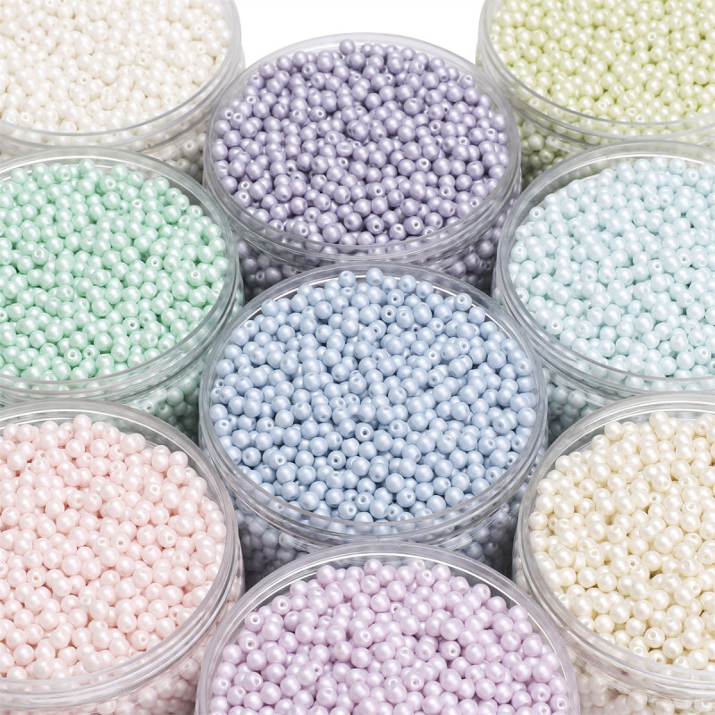 4mm Glass Pearl Beads Loose Rice Diy Handmade Bracelet Necklace Jewelry Material Package