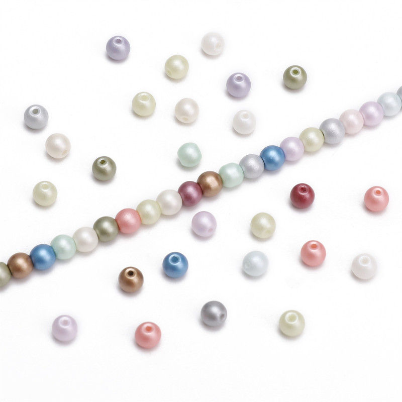 4mm Glass Pearl Beads Loose Rice Diy Handmade Bracelet Necklace Jewelry Material Package