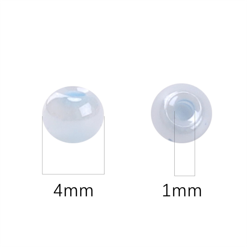 4mm Domestic Glass Cream Mabemi Beads String Loose Diy Handmade Bracelet Necklace Jewelry