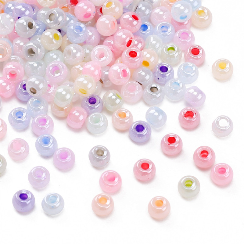 4mm Domestic Glass Cream Mabemi Beads String Loose Diy Handmade Bracelet Necklace Jewelry