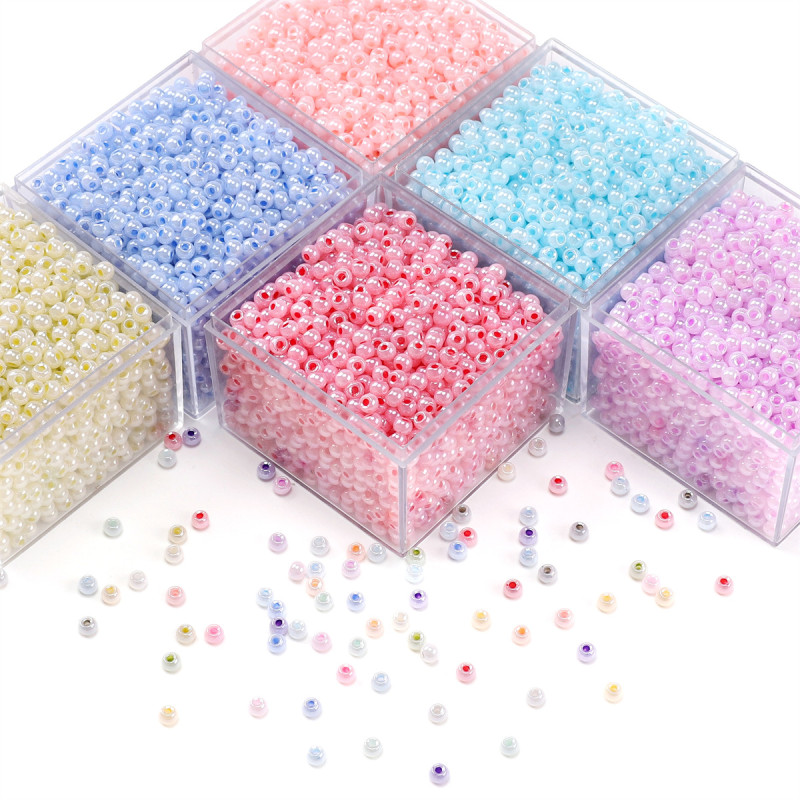 4mm Domestic Glass Cream Mabemi Beads String Loose Diy Handmade Bracelet Necklace Jewelry