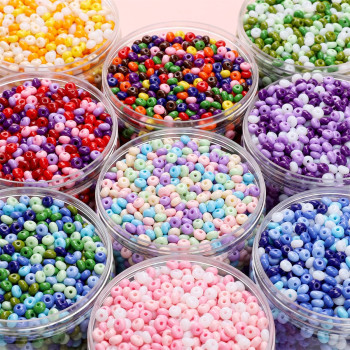 5mm Domestic Glass Rice Beads Oil Painting Abacus Diy Handmade Bracelet Necklace Jewelry