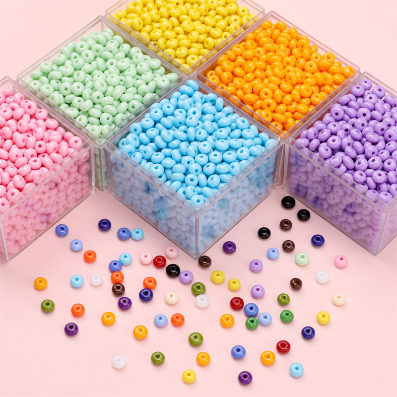 5mm Domestic Glass Rice Beads Oil Painting Abacus Diy Handmade Bracelet Necklace Jewelry