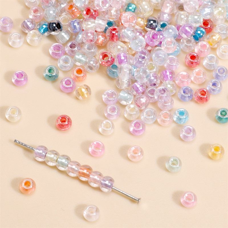 4mm Glass Unicorn Zirconium Crystal Rice Beads String Loose Diy Handmade Bracelet