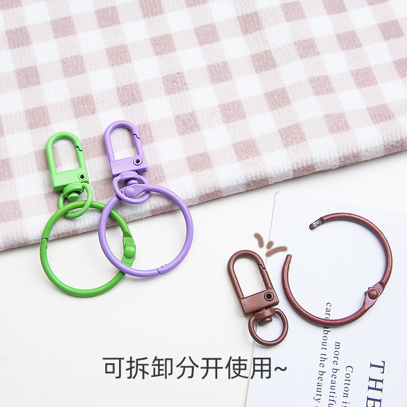 Colorful Paint Card Ring Book Metal Key Chain Jewelry Accessories Key Small Door Buckle