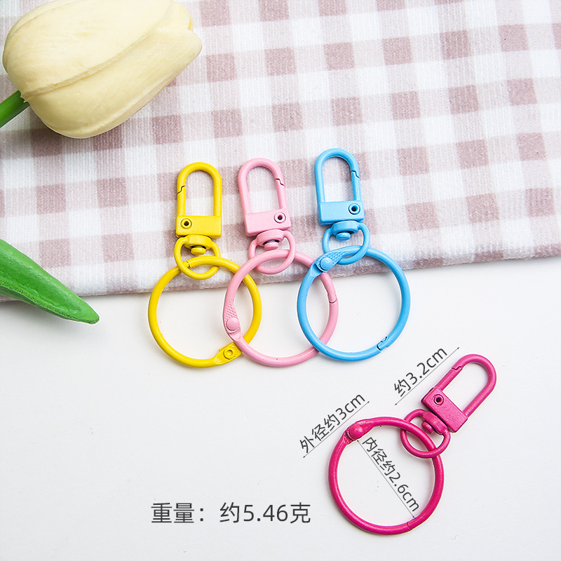 Colorful Paint Card Ring Book Metal Key Chain Jewelry Accessories Key Small Door Buckle