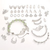 New Style Silver Alloy Single Circle Pendant Elbow Half Bracelet Accessories Diy Handmade