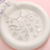 New Style Silver Alloy Single Circle Pendant Elbow Half Bracelet Accessories Diy Handmade