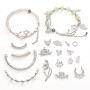 New Style Silver Alloy Single Circle Pendant Elbow Half Bracelet Accessories Diy Handmade