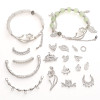 New Style Silver Alloy Single Circle Pendant Elbow Half Bracelet Accessories Diy Handmade