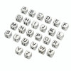 Ancient Silver Square Acrylic English Letter Beads Loose Diy Handmade Beaded Bracelet