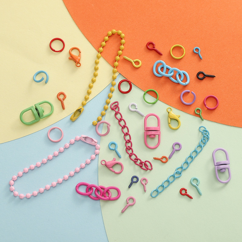 Diy Jewelry Accessories, Colorful Sheep's Eye Horn Nails, Open Hoop, Closed Chain