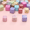 Acrylic Cow Pattern Printed Beads Lattice Square Handmade Diy Bracelets Floral Butterfly