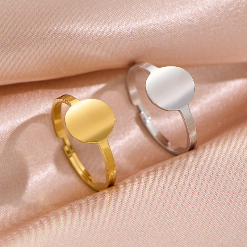 Cut Glossy Men's and Women's Temperament Simple Geometric Ring Ins Fashion Light Luxury