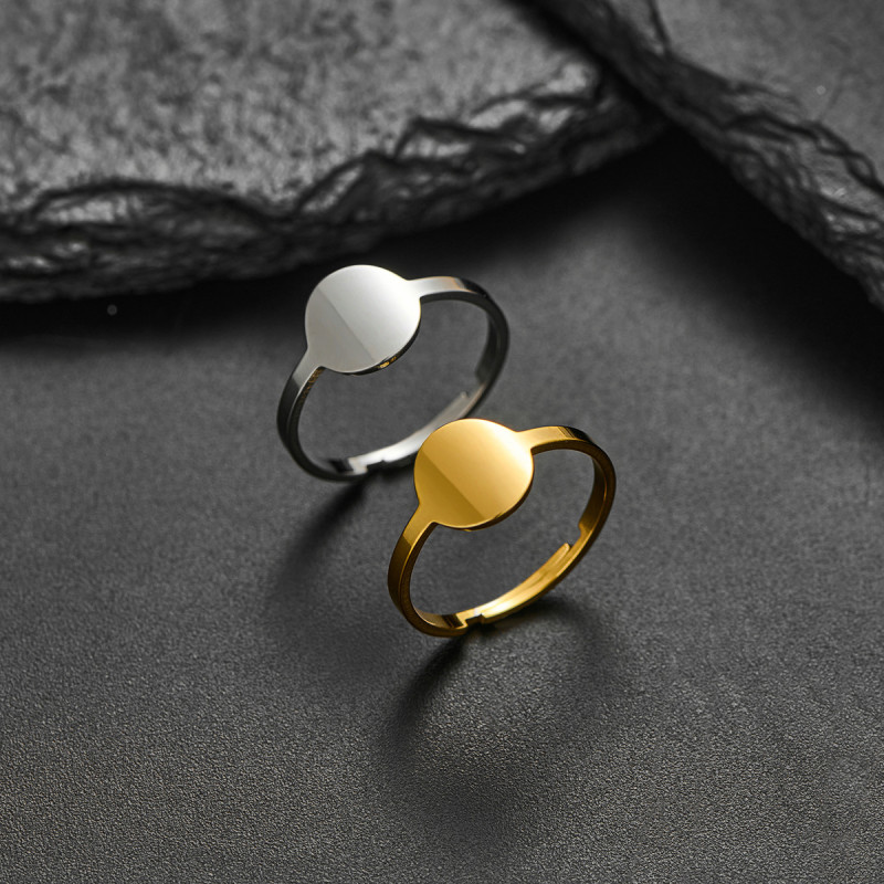 Cut Glossy Men's and Women's Temperament Simple Geometric Ring Ins Fashion Light Luxury