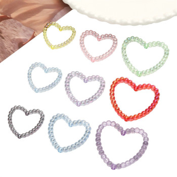 Colorful Simple Acrylic Ab Color Hollow Straight Hole Love Scattered Beads Handmade
