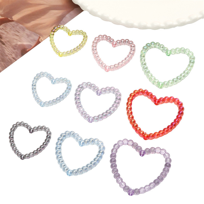 Colorful Simple Acrylic Ab Color Hollow Straight Hole Love Scattered Beads Handmade