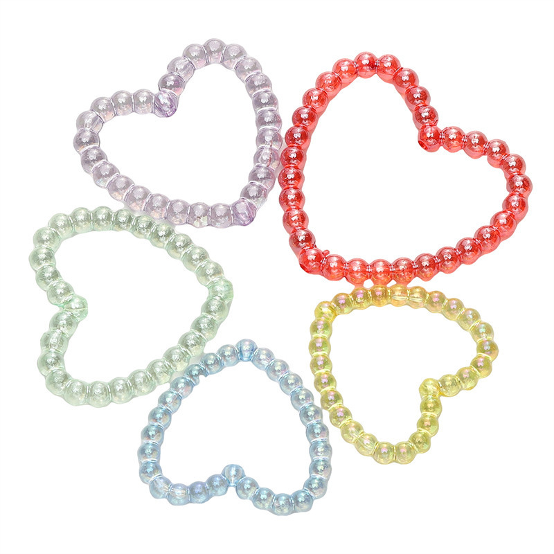Colorful Simple Acrylic Ab Color Hollow Straight Hole Love Scattered Beads Handmade