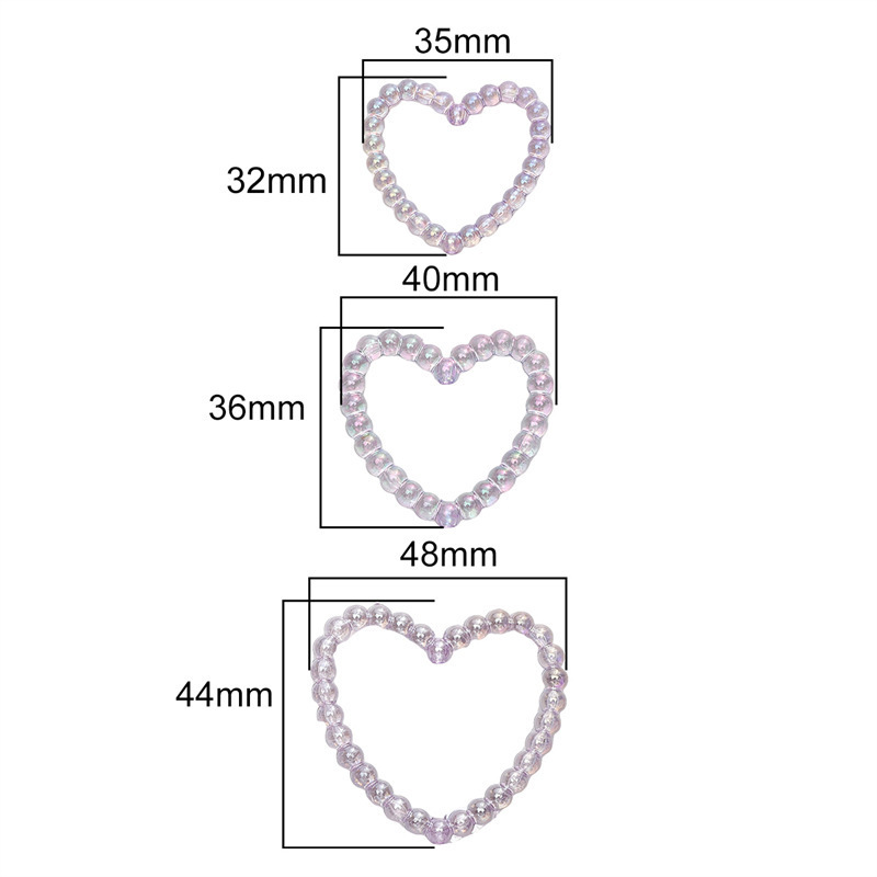 Colorful Simple Acrylic Ab Color Hollow Straight Hole Love Scattered Beads Handmade