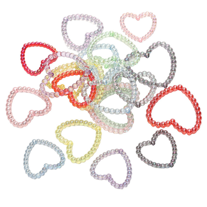 Colorful Simple Acrylic Ab Color Hollow Straight Hole Love Scattered Beads Handmade