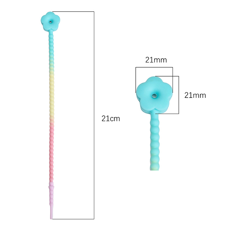 Silicone Plum Blossom Gradient Keychain Diy Clothing Bag Jewelry Lanyard Data Cable