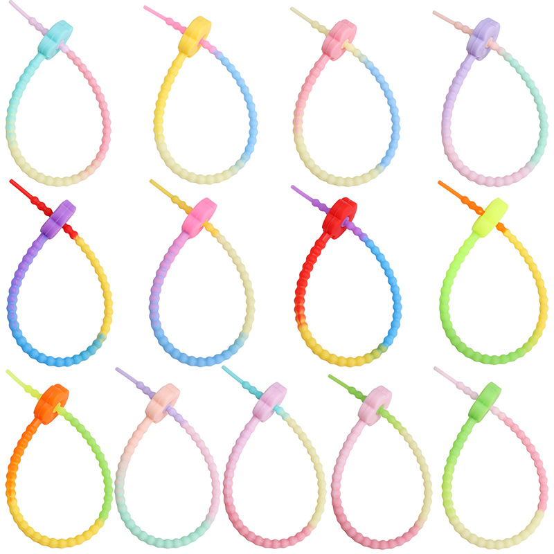 Silicone Plum Blossom Gradient Keychain Diy Clothing Bag Jewelry Lanyard Data Cable