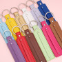 Leather Keychain Spring Buckle Handmade Diy Jewelry Accessories Plug-in Connection Ring