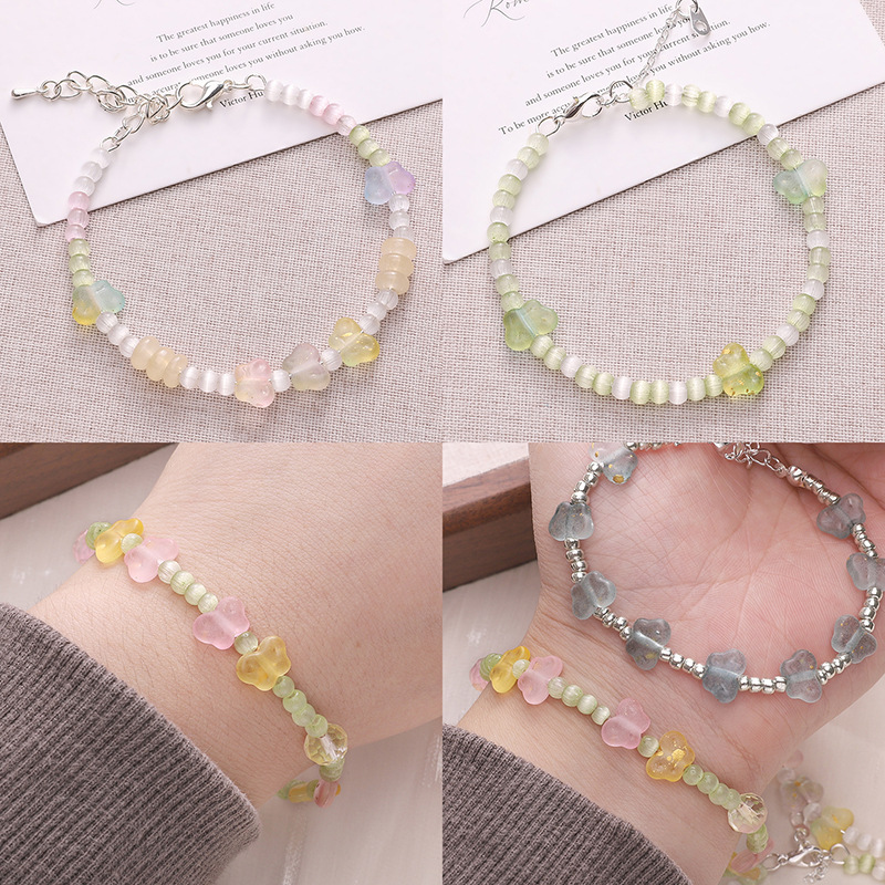 10x7mm Acrylic Gold Beads Straight Hole Butterfly Loose Handmade Diy Bracelet Necklace