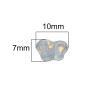 10x7mm Acrylic Gold Beads Straight Hole Butterfly Loose Handmade Diy Bracelet Necklace