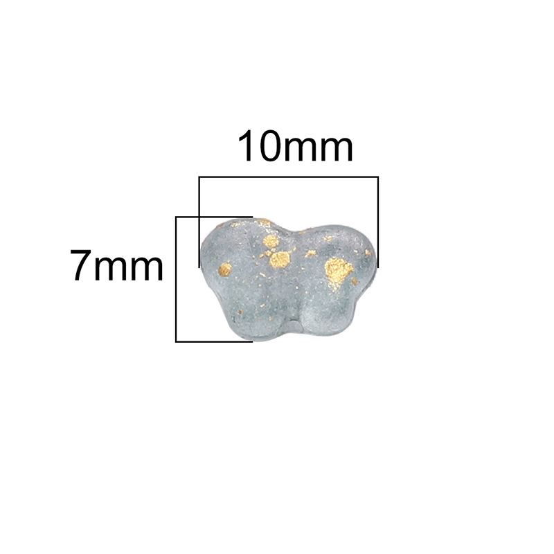 10x7mm Acrylic Gold Beads Straight Hole Butterfly Loose Handmade Diy Bracelet Necklace