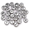 4x7mm Acrylic English Letters Silver + Black Diy Handmade Beaded Necklace Loose Beads