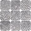 4x7mm Acrylic English Letters Silver + Black Diy Handmade Beaded Necklace Loose Beads