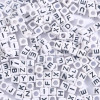 6x6mm Acrylic English Letters Square Ancient Silver Diy Handmade Beaded Necklace Loose