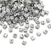 6x6mm Acrylic English Letters Square Ancient Silver Diy Handmade Beaded Necklace Loose