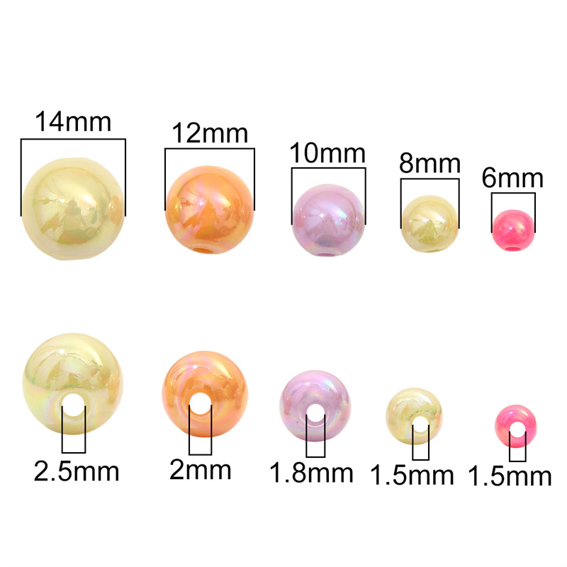 Acrylic Solid Color Colorful Round Beads String Loose Diy Production Bracelet Jewelry