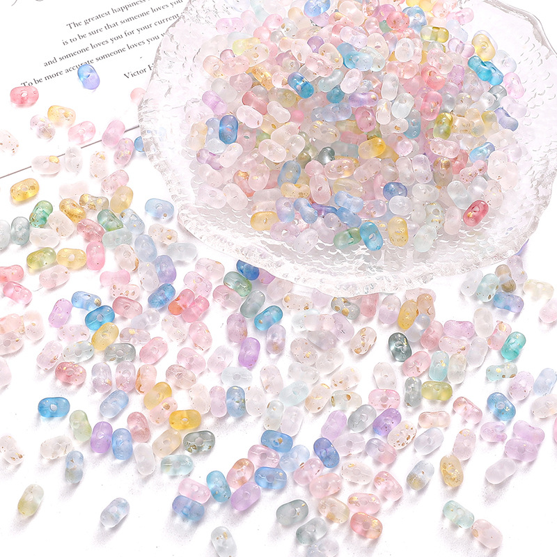 4x6mm Acrylic Dot Gold Beads Peanut Beaded Necklace Semi-finished Bracelet Handmade Diy