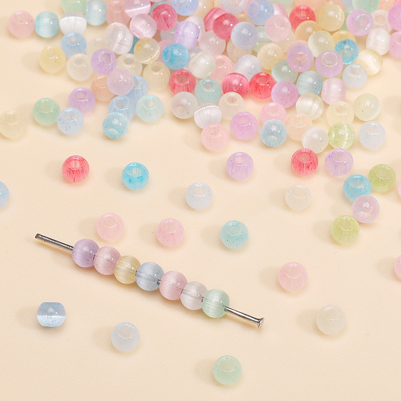 4mm Macaron Brushed Cat Eye Glass Rice Beads Handmade Diy Loose Bracelet Necklace Jewelry