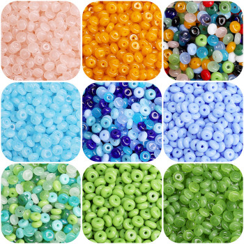6*3 Jelly Glass Beads Wheel Flat Diy Jewelry Accessories Necklace Mobile Phone Chain