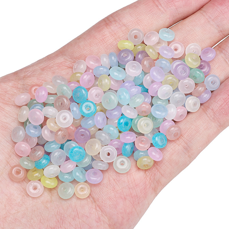 3x6mm Macaron Imitation Jade Abacus Beads Loose Flat Homemade Diy Necklace Hand Bead