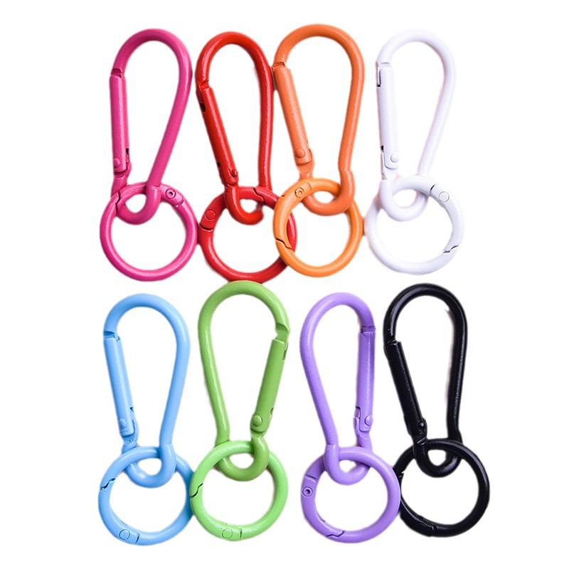 Colorful Painted Metal Gourd Buckle with Spring Diy Jewelry Accessories Keychain Pendant