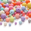 Acrylic Solid Color Frosted Round Beads Beaded Necklace Semi-finished Bracelet Handmade