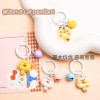 Cartoon Cute Donut Cat Diy Pendant Spring Ring Candy Color Bell Accessories Keychain Bag