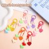 Colorful Resin Love Beads Keychain Pendant Spring Ring Diy Accessories Cute Men and Women