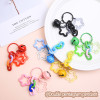 Colorful Double Five-pointed Star Chain Buckle Keychain Pendant Candy-colored Bell Diy