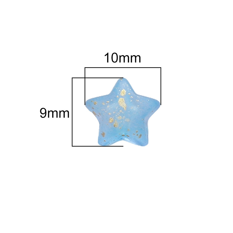10x9mm Simple Acrylic Golden Five-pointed Star Beads Diy Handmade Bracelet Necklace
