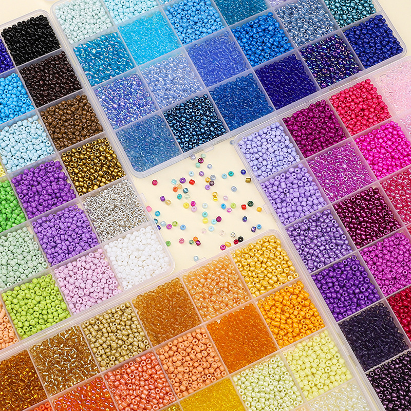 24gm Bead Set Box 3mm Material Package Handmade Diy Bracelet Necklace Jewelry with