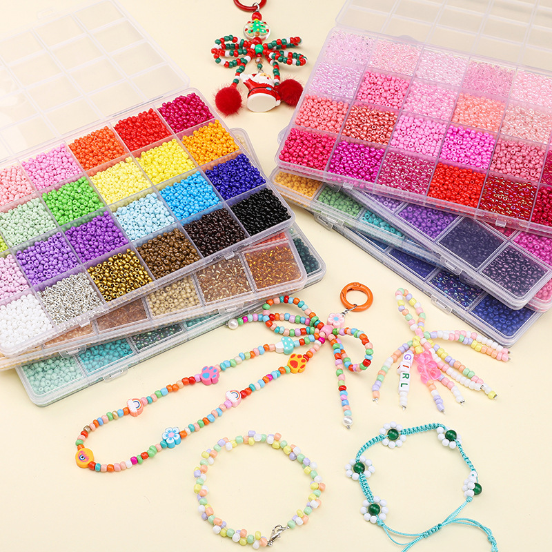 24gm Bead Set Box 3mm Material Package Handmade Diy Bracelet Necklace Jewelry with