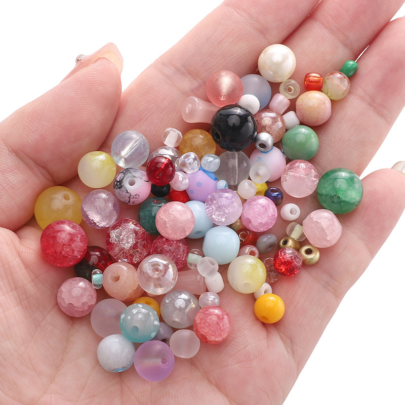 Glass Mixed Model 3-12mm Colorful Beads Loose Mobile Phone Chain Jewelry Diy Hand Bead