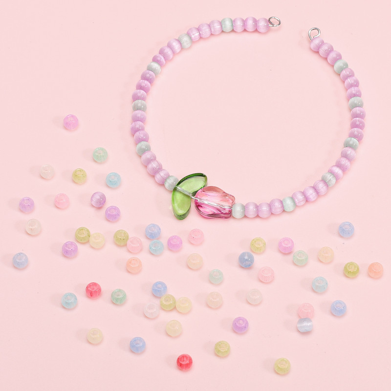4mm Domestic High-quality Glass Cat Eye Rice Beads Handmade Diy Loose Bracelet Necklace